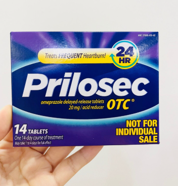 Date 9-2025 14 viên – Giảm ợ nóng, trào ngược dạ dày – Viên uống Prilosec OTC 20mg hỗ trợ dạ dày 24h