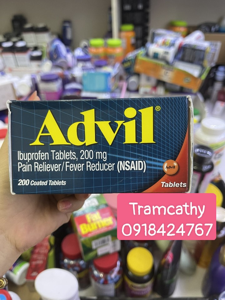 Viên uống giảm đau Advil 200mg hộp 200 viên của Mỹ